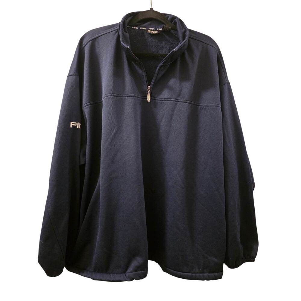 Ping Collection Pullover Mens XXL Blue 1/4 Zip Golf Drawstring Hem